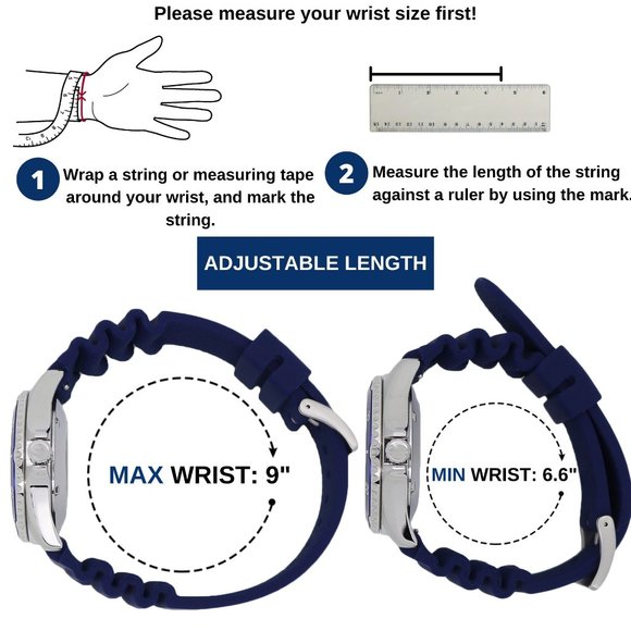 Blue Silicone Diver Replacement Watch Strap - Picture 4 of 5